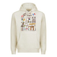 Oatmeal Heather paris bonjour eiffel tower paris lover paris traveling vacay Premium Hoodie - trangStudio