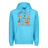 Ocean Blue paris bonjour eiffel tower paris lover paris traveling vacay Premium Hoodie - trangStudio