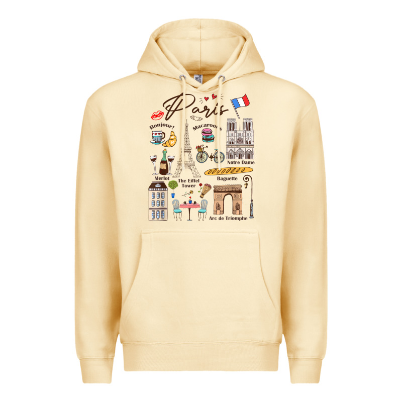 Paris Bonjour Eiffel Tower Paris Lover Paris Traveling Vacay Premium Hoodie by trangStudio | Teevron