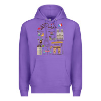 Purple paris bonjour eiffel tower paris lover paris traveling vacay Premium Hoodie - trangStudio