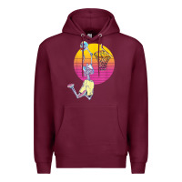 Burgundy basketball player halloween pumpkin skeletons kids boys Premium Hoodie - trangStudio