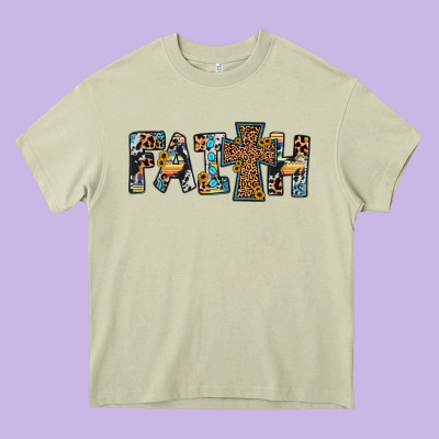 Faith Cross Heavy Core Tee Designed By Jahusdesignshop