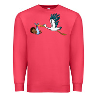 Cardinal stork with black baby boy Premium Sweatshirt - BarkalooDesign