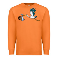 Carrot stork with black baby boy Premium Sweatshirt - BarkalooDesign