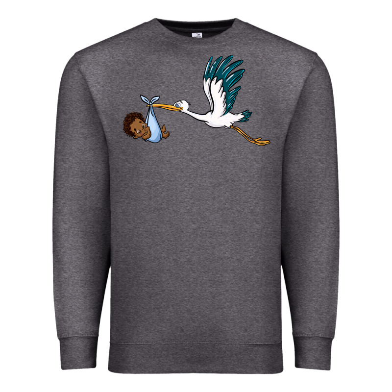 Stork With Black Baby Boy Premium Sweatshirt by BarkalooDesign | Teevron