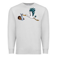 Dove Grey stork with black baby boy Premium Sweatshirt - BarkalooDesign
