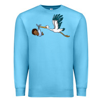 Ocean Blue stork with black baby boy Premium Sweatshirt - BarkalooDesign