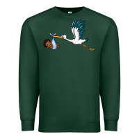 Sports Green stork with black baby boy Premium Sweatshirt - BarkalooDesign