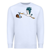 White stork with black baby boy Premium Sweatshirt - BarkalooDesign