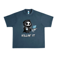 Midnight Navy killin' it shirt funny grim reaper halloween sarcasm Urban Heavy Tee - trangStudio