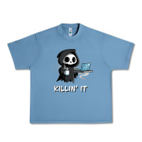 Pebble Blue killin' it shirt funny grim reaper halloween sarcasm Urban Heavy Tee - trangStudio