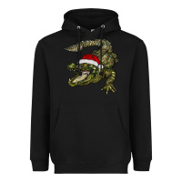Black Christmas alligator Heavyweight Hoodie - BarkalooDesign