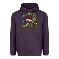 Plum Christmas alligator Heavyweight Hoodie - BarkalooDesign