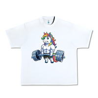 White Unicorn Weightlifting T Fitness Gym Deadlift Rainbow Gifts Party Men W Urban Heavy Tee - trangStudio