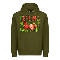 Army Green feeling berry cute strawberry Premium Hoodie - Jasminsmagicworld