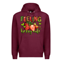 Burgundy feeling berry cute strawberry Premium Hoodie - Jasminsmagicworld
