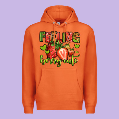 Feeling Berry Cute Strawberry Premium Hoodie Designed By Jasminsmagicworld