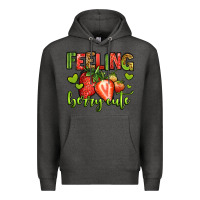 Charcoal Heather feeling berry cute strawberry Premium Hoodie - Jasminsmagicworld