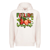 Pale Pink feeling berry cute strawberry Premium Hoodie - Jasminsmagicworld