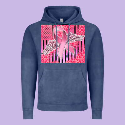 Cancer Awareness American Flag Vintage Hoodie Designed By Cowgirlartshop