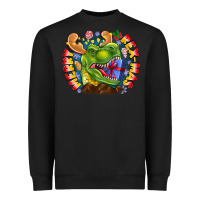 Black Merry Rexmas Heavyweight Sweatshirt - CowhideDigitalArt