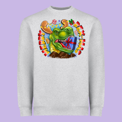 Merry Rexmas Heavyweight Sweatshirt Designed By Cowhidedigitalart