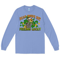 Dead Inside But Feeling Lucky St. Patrick's Day Long Sleeve Tee | Teevron