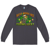 Smoke Dead inside but feeling lucky St. Patrick's Day Long Sleeve Tee - CowGirlArtShop