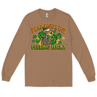Toasted Coconut Dead inside but feeling lucky St. Patrick's Day Long Sleeve Tee - CowGirlArtShop