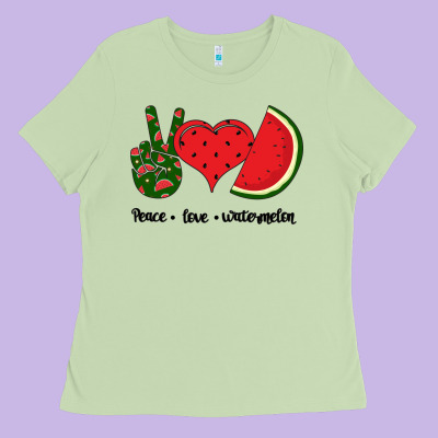 Peace Love Watermelon Ladies Tee Designed By Bettercallsaul