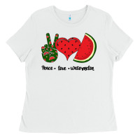 White Peace Love Watermelon Ladies Tee - Bettercallsaul