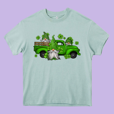 St Patrick's Gnomes Farm Truck Heavy Core Tee Designed By Jasminsmagicworld