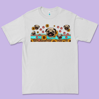 Western Pug Dogs Premium Tee Designed By Jasminsmagicworld