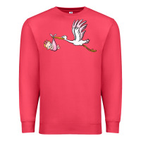Cardinal stork with baby girl Premium Sweatshirt - BarkalooDesign