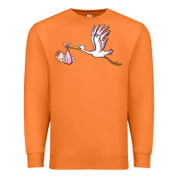 Carrot stork with baby girl Premium Sweatshirt - BarkalooDesign