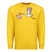 Lemon stork with baby girl Premium Sweatshirt - BarkalooDesign