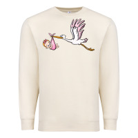 Sandshell stork with baby girl Premium Sweatshirt - BarkalooDesign