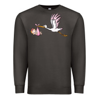 Smoke stork with baby girl Premium Sweatshirt - BarkalooDesign