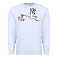 White stork with baby girl Premium Sweatshirt - BarkalooDesign