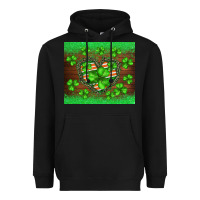 St.patricks Heart Shamrocks Glitter Heavyweight Hoodie | Teevron