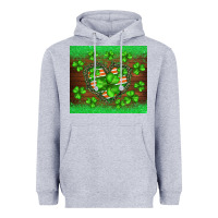 Heather Grey st.patricks heart shamrocks glitter Heavyweight Hoodie - BarkalooDesign