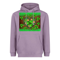 Lavender st.patricks heart shamrocks glitter Heavyweight Hoodie - BarkalooDesign