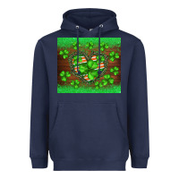 Navy st.patricks heart shamrocks glitter Heavyweight Hoodie - BarkalooDesign