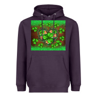Plum st.patricks heart shamrocks glitter Heavyweight Hoodie - BarkalooDesign