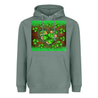 Sage st.patricks heart shamrocks glitter Heavyweight Hoodie - BarkalooDesign