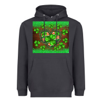 Smoke st.patricks heart shamrocks glitter Heavyweight Hoodie - BarkalooDesign