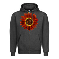 Charcoal Heather Rouge Royale Sunflower Zipper Hoodie - LillyAllenDesigns