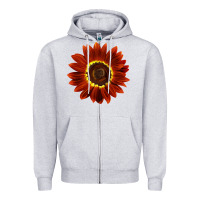 Heather Grey Rouge Royale Sunflower Zipper Hoodie - LillyAllenDesigns