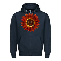 Navy Rouge Royale Sunflower Zipper Hoodie - LillyAllenDesigns