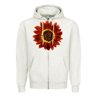 Oatmeal Heather Rouge Royale Sunflower Zipper Hoodie - LillyAllenDesigns